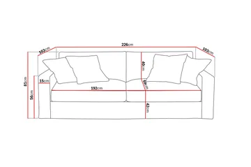 Valencia Ekstra dyp 3-seters sofa med avtakbart og vaskbart trekk - Mørkebrun - Møbler - Sofaer - Sofa 3 seter