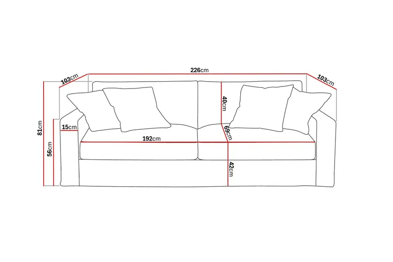 Valencia Ekstra dyp 3-seters sofa med avtakbart og vaskbart trekk - Mørkebrun - Møbler - Sofaer - Sofa 3 seter
