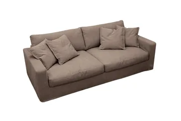 Valencia Ekstra dyp 3-seters sofa med avtakbart og vaskbart trekk - Mørkebrun - Møbler - Sofaer - Sofa 3 seter