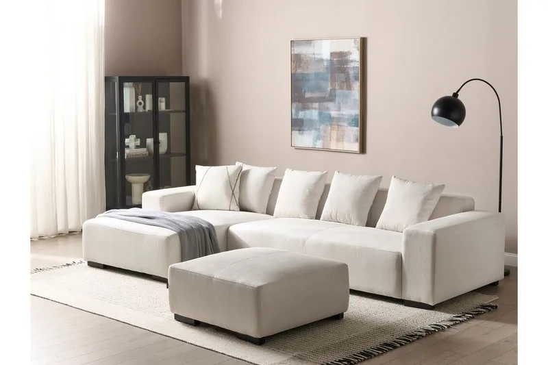 Westerfeld Hjørnesofa 4-seter - Hvit - Møbler - Sofaer - Hjørnesofa
