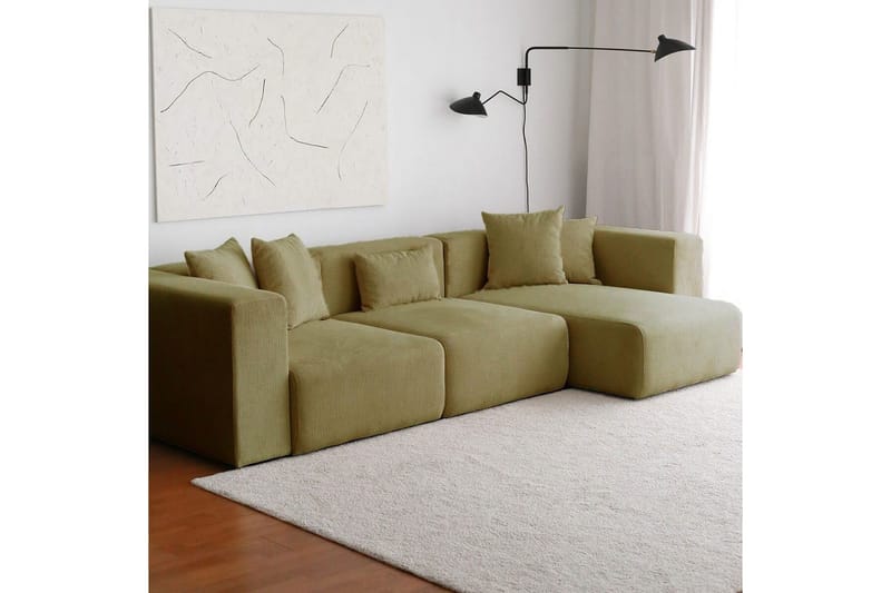 Yolo Sofa med Divan 6-sits - Khaki - Møbler - Sofaer - Sofa med sjeselong