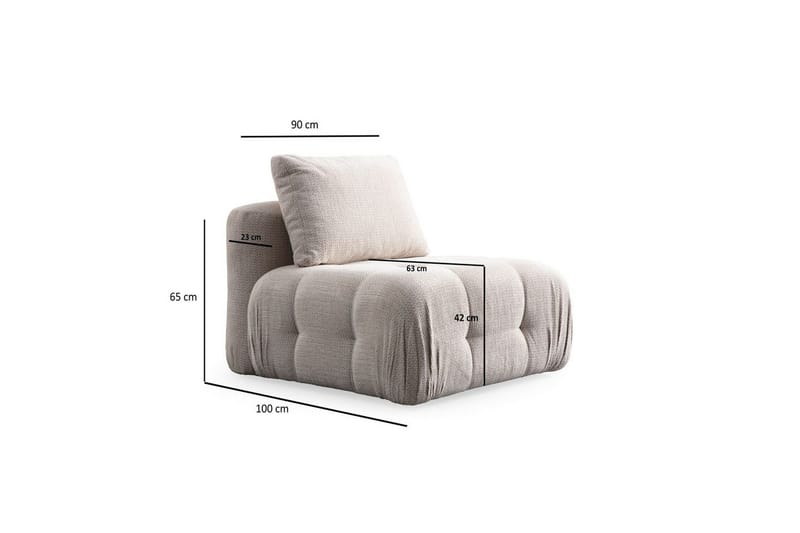 Yvara Sofa 3-sits - Beige - Møbler - Sofaer - Modulsofaer - Komplett modulsofa