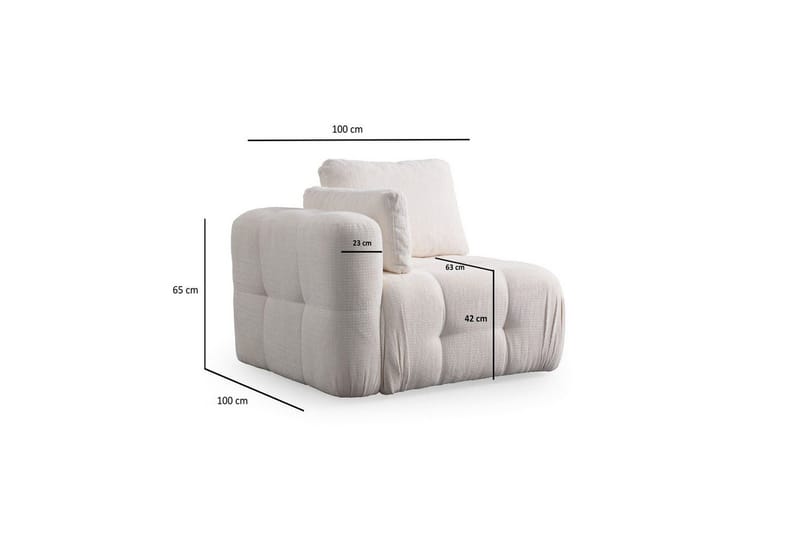 Yvara Sofa 3-sits - Hvit - Møbler - Sofaer - Modulsofaer - Komplett modulsofa
