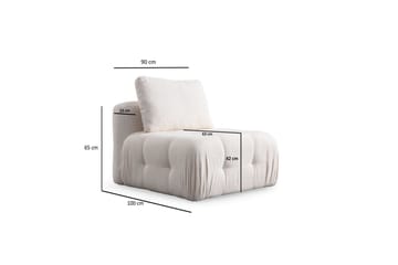 Yvara Sofa 3-sits - Hvit - Møbler - Sofaer - Modulsofaer - Komplett modulsofa