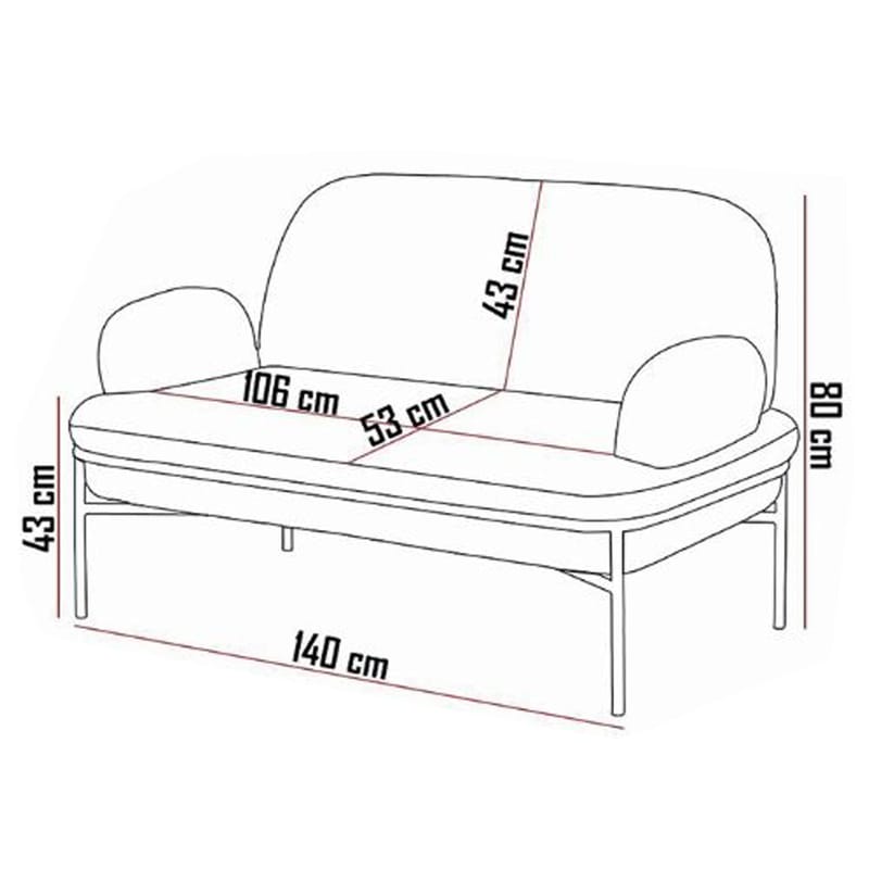Zyricus sofagruppe 2-seters sofa + 2 lenestoler Teddy - Teglrød - Møbler - Sofaer - Sofagrupper