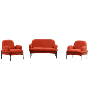 Zyricus sofagruppe 2-seters sofa + 2 lenestoler Teddy - Teglrød - Møbler - Sofaer - Sofagrupper