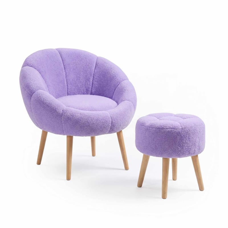 Ørelappstol- og puffesett (2 deler) Atelier Del Sofa Lida (75 x 100 x 42 cm) Syrin