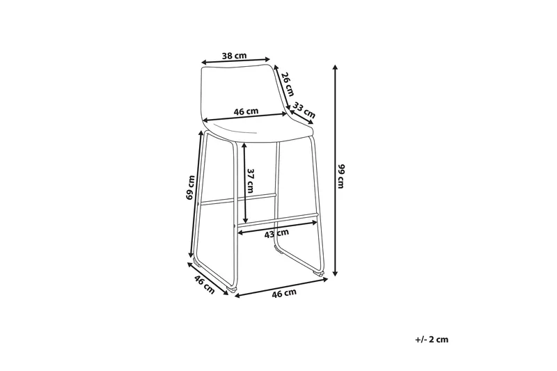 Franks Barstol 46 cm - Grå - Møbler - Stoler & lenestoler - Barstoler