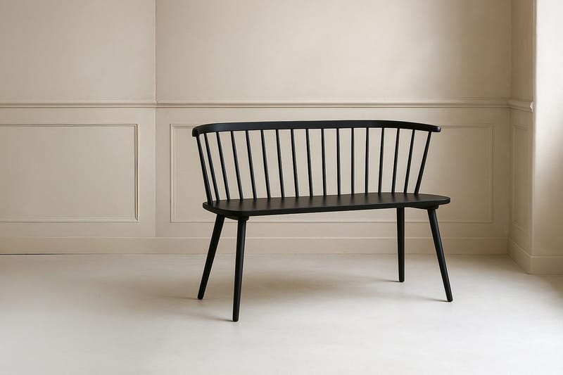 Sofabenk Bobby 120 cm i tre, Svart