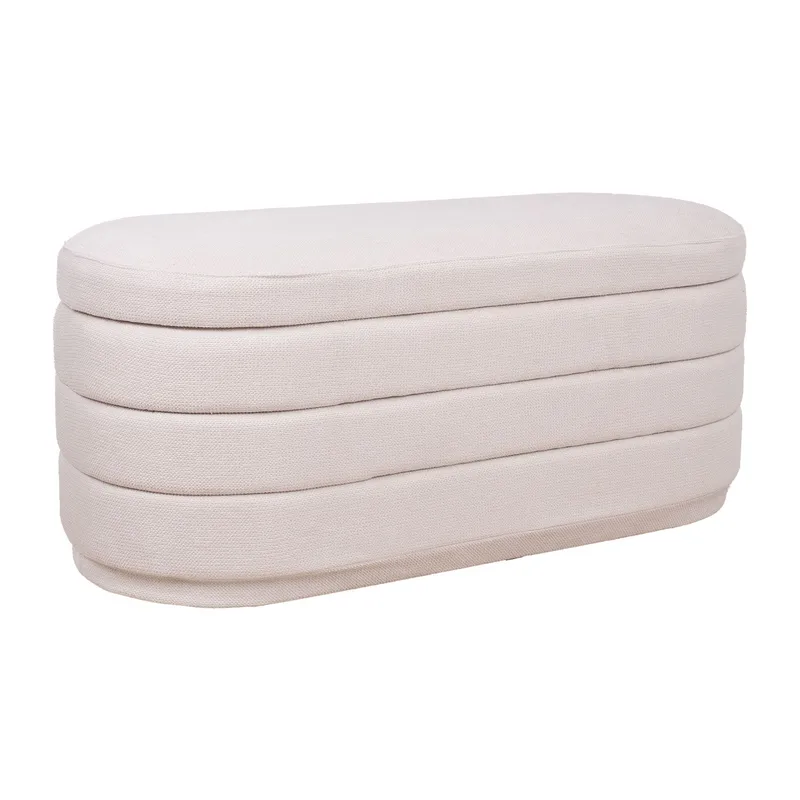 Benk HOME4YOU Hiro 104x44xh44 cm med oppbevaring Hvit, hvit