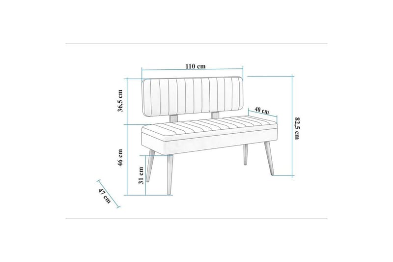 Valsot Benker 110 cm - Valnøtt/Mørkeblå - Møbler - Stoler & lenestoler - Benk