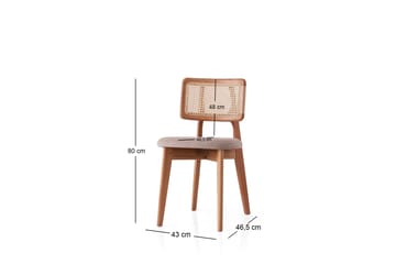 Eyla Spisestol - Eik/Beige - Møbler - Stoler & lenestoler - Spisestuestoler & kjøkkenstoler