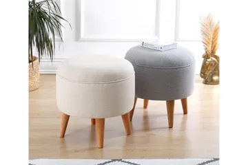 Anaro Sittepuff Rund - Beige - Møbler - Stoler & lenestoler - Krakk - Puff