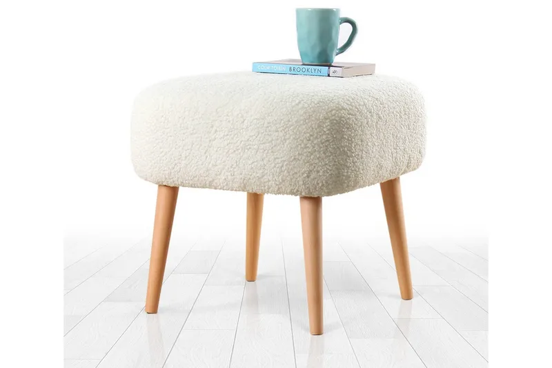Anaro Sittepuff 45 cm Rektangulær, Hvit