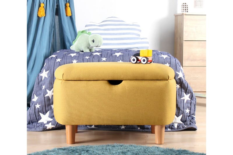 Anaro Puff 61 cm Rektangulær - Gul - Møbler - Stoler & lenestoler - Krakk - Puff