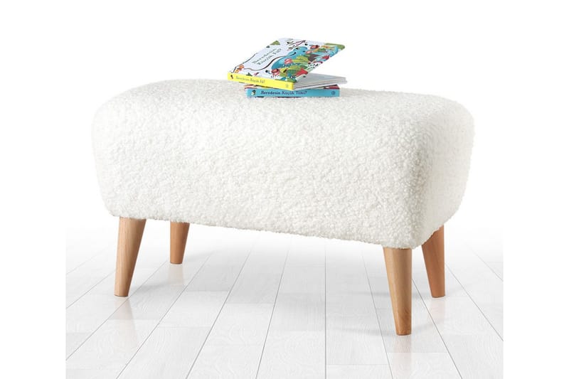 Anaro Puff 61 cm Rektangulær, Hvit