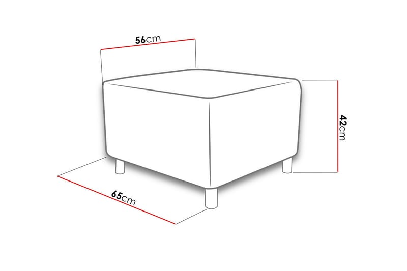 Dover Sittepuff 65x56x42 cm - Møbler - Stoler & lenestoler - Krakk - Puff