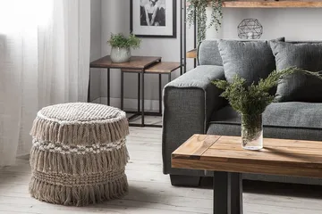 Noida Puff 44 cm - Beige - Møbler - Stoler & lenestoler - Krakk - Puff