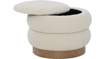 Selvaro puff med oppbevaring 50 cm rund - Beige - Møbler - Stoler & lenestoler - Krakk - Puff - Sittepuff med oppbevaring