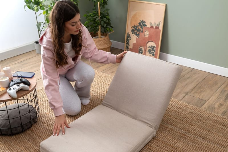 1-seters sovesofa Atelier Del Sofa Tera Single (55 x 65 x 60 cm) Krem - Møbler - Stoler & lenestoler - Lenestoler - Sovestol