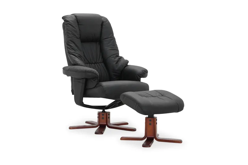 Comfy Lenestol med Snurr Lær/PVC, Svart