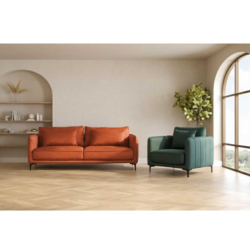 Lenestol HOME4YOU Bianka 100x40xh140 cm, eik - oransje - Møbler - Stoler & lenestoler - Lenestoler - Klubblenestol