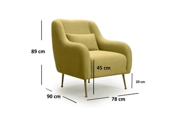 Longbush Lenestol - Gul - Møbler - Stoler & lenestoler - Lenestoler