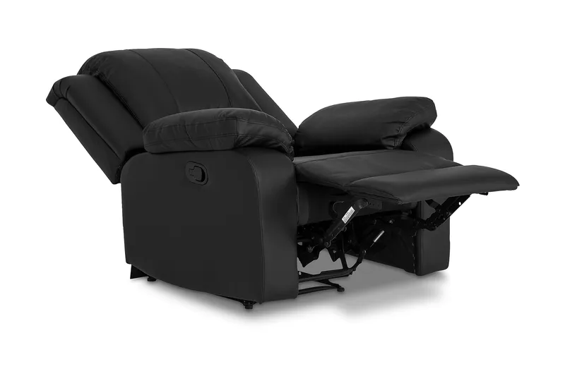 Norbo Skjønn Recliner Lenestol Kinolenestol - Fällbar lenestol i kunstskinn - Hvilelenestol - Svart - Møbler - Stoler & lenestoler - Lenestoler - Recliner & kinostol