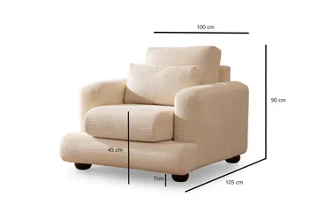 Relento Lenestol - Beige - Møbler - Stoler & lenestoler - Lenestoler
