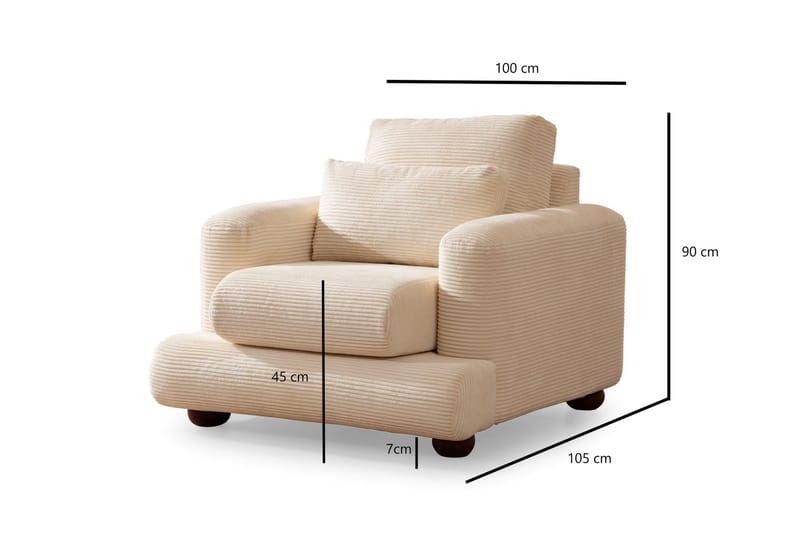 Relento Lenestol - Beige - Møbler - Stoler & lenestoler - Lenestoler