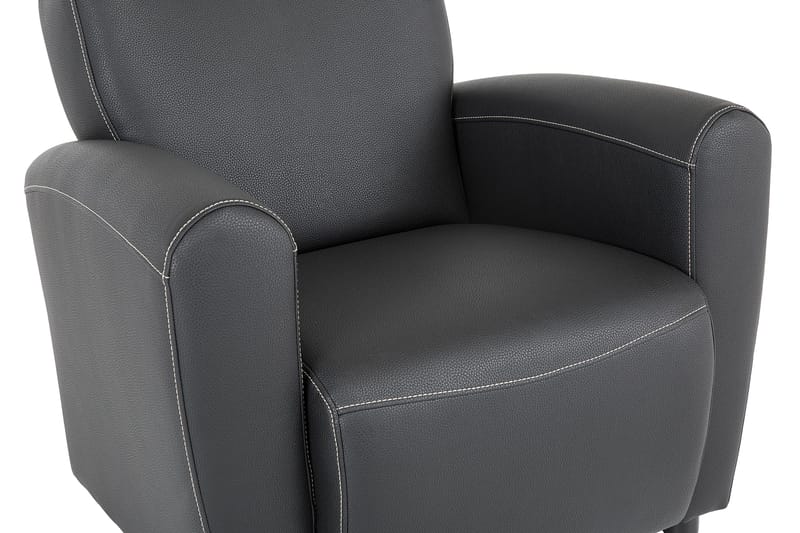 Aston Lenestol Bonded Leather - Svart - Møbler - Stoler & lenestoler - Lenestoler - Lenestol skinn