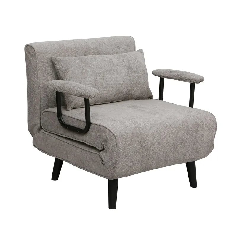 Sovesofa-lenestol HOME4YOU Hannes 76,5x84x81 cm grå, grå