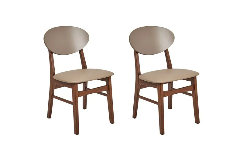Matsalsstol Beliani Amery set om 2 Ljus Trä-Brun Light brown
