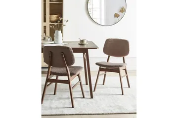 Matsalsstol Beliani Ella set om 2 Ljus Trä-Beige Taupe VALUE_MISSING_18305 - Møbler - Stoler & lenestoler - Spisestuestoler & kjøkkenstoler