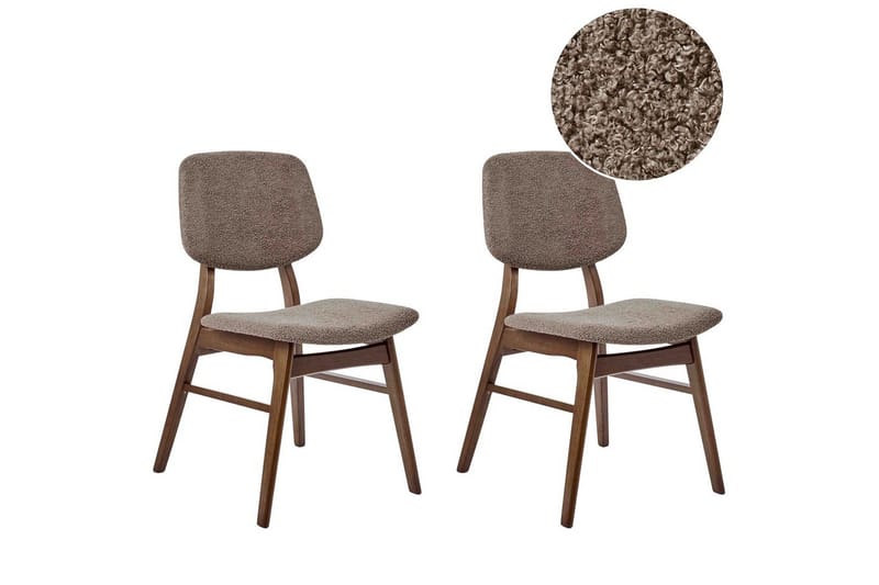 Matsalsstol Beliani Ella set om 2 Ljus Trä-Beige Taupe VALUE_MISSING_18305