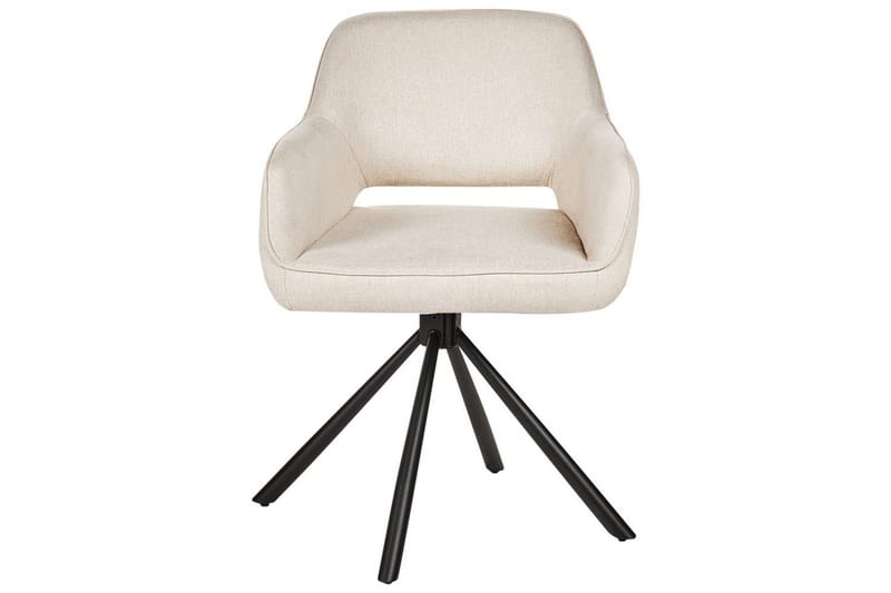 Matsalsstol Beliani Loures set om 2 Beige-Svart Ljusbeige - Møbler - Stoler & lenestoler - Spisestuestoler & kjøkkenstoler
