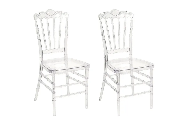 Matsalsstol Beliani Mendon set om 2 Transparent