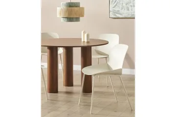 Matsalsstol Beliani Milaca set om 2 Beige - Møbler - Stoler & lenestoler - Spisestuestoler & kjøkkenstoler