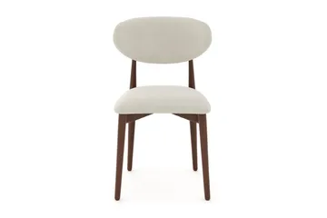 Molly spisestol i tre med stoffsete - Valnøtt/Beige - Møbler - Stoler & lenestoler - Spisestuestoler & kjøkkenstoler
