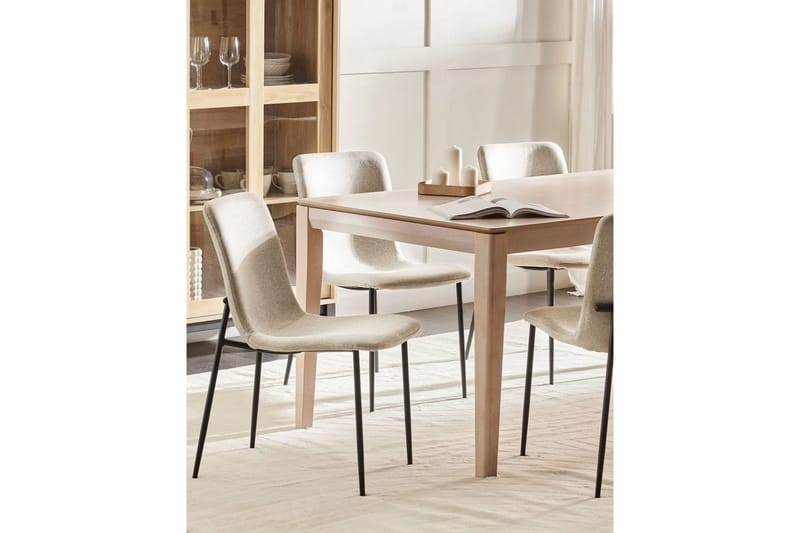 Sett med 4 spisestuestoler Glendive - Beige, svart - Møbler - Stoler & lenestoler - Spisestuestoler & kjøkkenstoler
