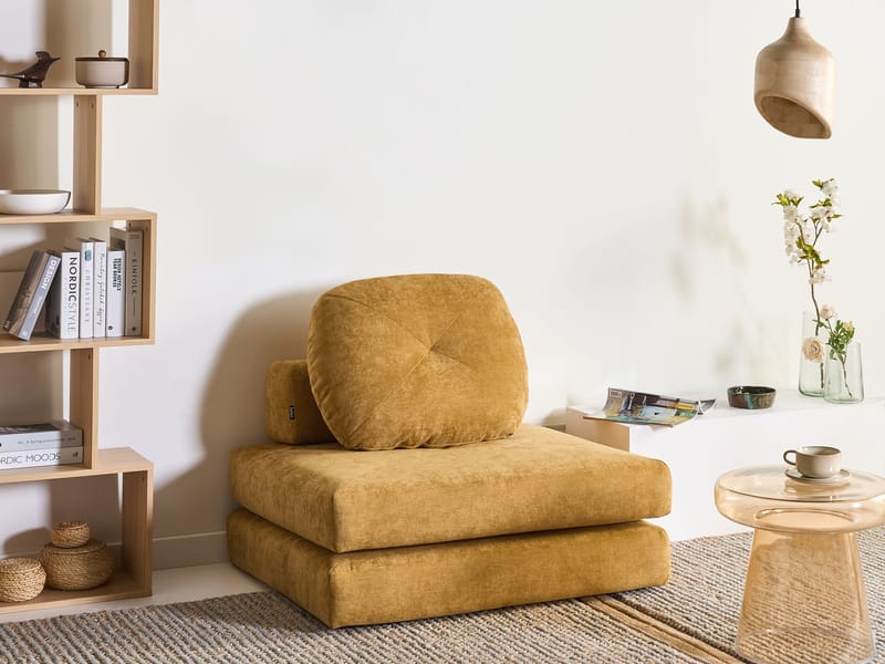 Sovesofa Olden - Sennepsgul - Møbler - Sofaer - Sovesofaer - Forovervendt sovesofa