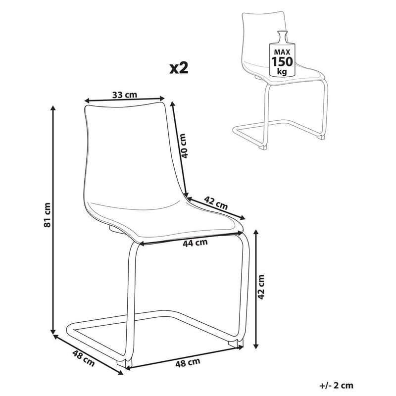 Spisestol Marshall 2-pakning - Transparent, Oransje, Sølv - Møbler - Stoler & lenestoler - Spisestuestoler & kjøkkenstoler