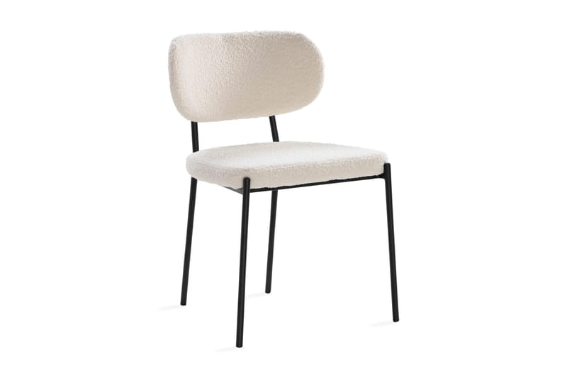 Gemmiano Spisestol, Hvit / Svart / Teddy