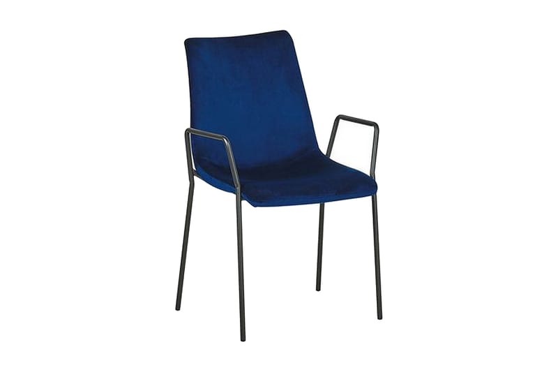 Jeffsy Spisestol 2-pk, Fløyel/Mørkeblå