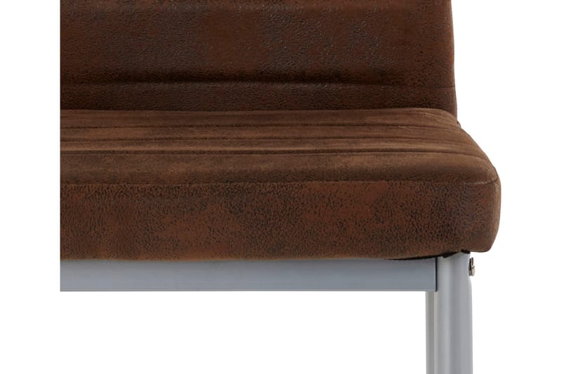 Sabie Spisestol Microfiber 2-pk - Brun/Sølv - Møbler - Stoler & lenestoler - Spisestuestoler & kjøkkenstoler