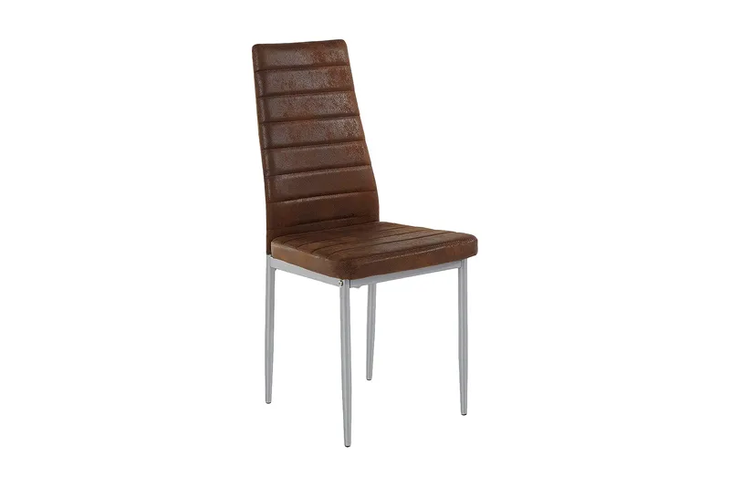 Sabie Spisestol Microfiber 2-pk, Brun/Sølv
