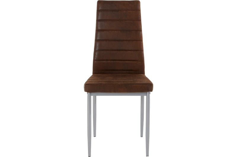 Sabie Spisestol Microfiber 2-pk - Brun/Sølv - Møbler - Stoler & lenestoler - Spisestuestoler & kjøkkenstoler