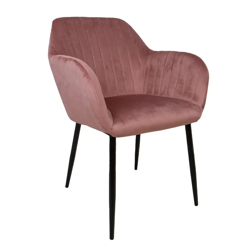 Stol HOME4YOU Evelin Rosa fløyel, Rose