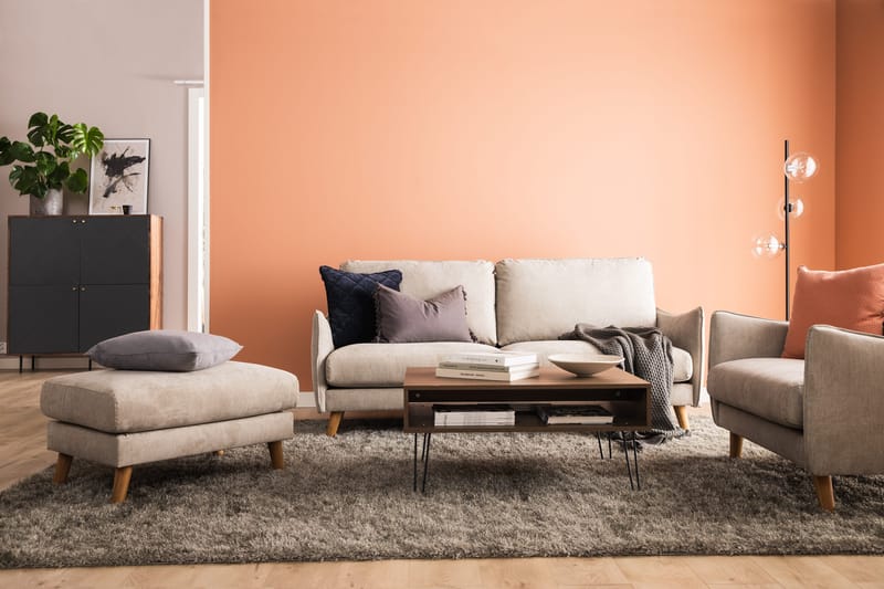 Trend Lyx Lenestol - Beige/Eik - Møbler - Stoler & lenestoler - Lenestoler