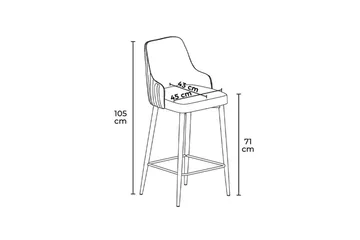 Ydra Bargruppe 45 cm - Antrasitt/Sort - Møbler - Stoler & lenestoler - Barstoler